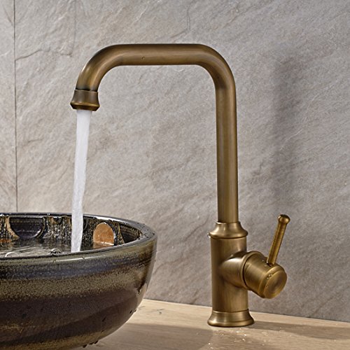 Mayabeque Antique Brass Single Handle Bathroom Sink Faucet